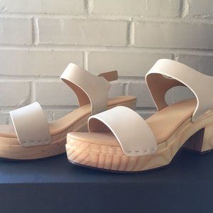 NWT Nisolo All-Day Open-Toe Clog in Bone, size 9